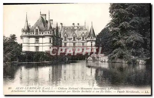 Cartes postales Azay le Rideau I et L Chateau National Monument historique XV siecle