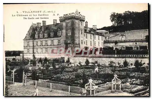 Cartes postales Villandry I et L le Chateau et les Jardins