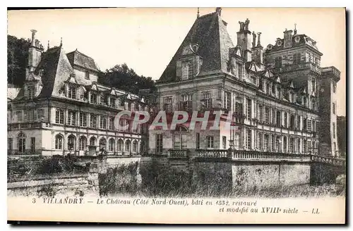 Cartes postales Villandry le Chateau Cote Nord Ouest bati en 1532 restaure et modifie au XVIII siecle