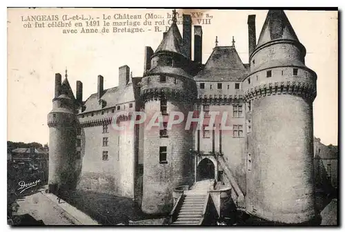 Ansichtskarte AK Langeais I et L le Chateau mon hist ou fut celebre en 1491 le mariage du roi Charles VIII avec A