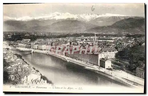 Cartes postales Grenoble panorama l'Isere et les Alpes