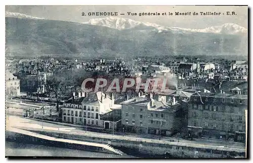 Ansichtskarte AK Grenoble vue generale et le Massif de Taillefer