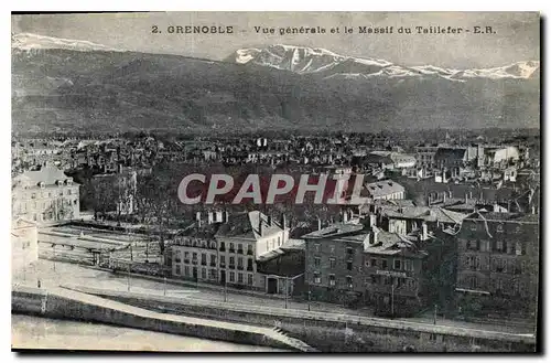 Ansichtskarte AK Grenoble vue generale et le Massif du Taillefer