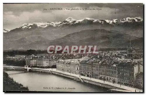 Ansichtskarte AK Grenoble vue generale et la chaine des Alpes