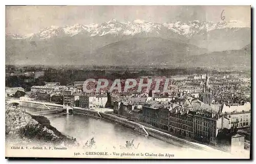 Ansichtskarte AK Grenoble vue generale et la chaine des Alpes