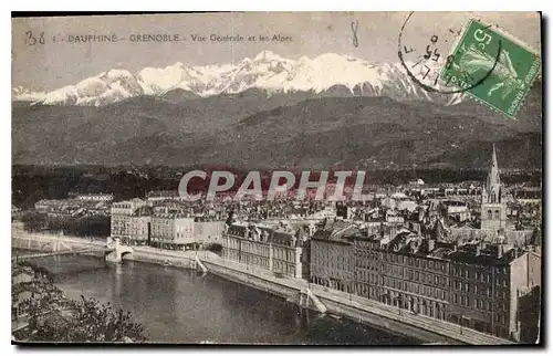 Ansichtskarte AK Dauphine Grenoble vue generale et les Alpes