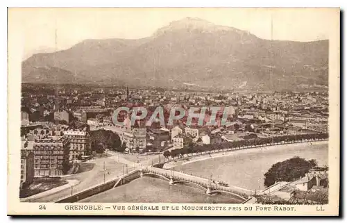 Cartes postales Grenoble vue generale et le Moucherotte pris du Fort Rabot