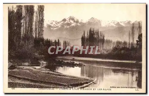 Ansichtskarte AK Grenoble l'Isere a l'Ile d'Amour et les Alpes