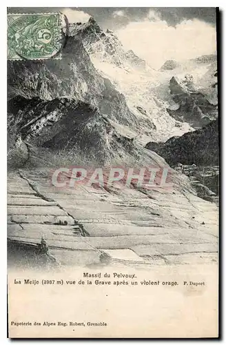 Cartes postales Massif du Pelvoux la Meije vue de la Grave apres un violent orage