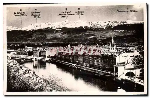 Cartes postales Grenoble Vue generale et les Alpes