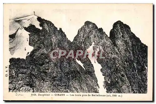 Cartes postales Dauphine Oisans Les trois pics de Belledonne