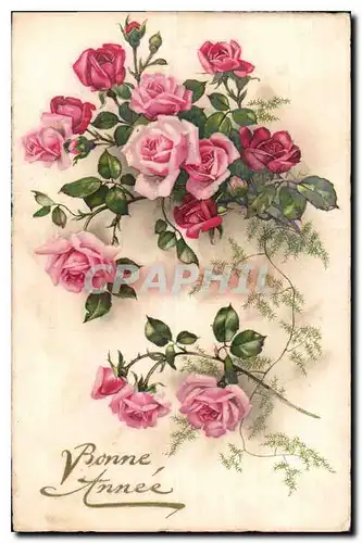 Cartes postales Bonne annee Fleurs