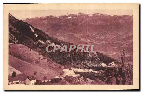 Cartes postales Route de Grenoble au Sappey Les Virages du Col de Vence et la Chaine des Alpes