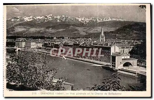 Ansichtskarte AK Grenoble Isere Vue generale et la Chaine de Belledonne