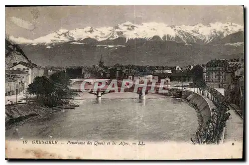 Ansichtskarte AK Grenoble Panorama des Quais et les Alpes