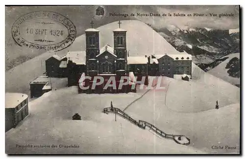 Cartes postales Pelerinage de Notre Dame de la Salette en Hiver Vue generale