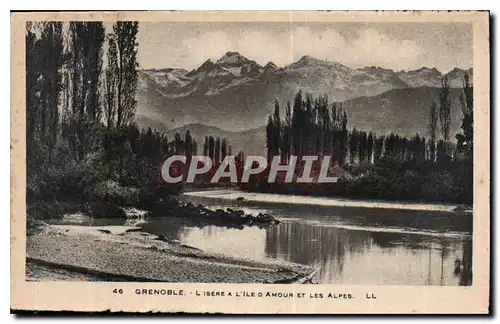 Ansichtskarte AK Grenoble L'Isere a L'Ile d'Amour et les Alpes