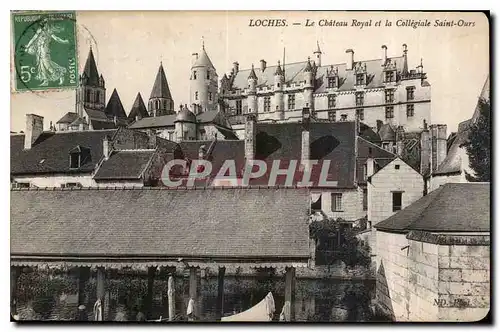 Ansichtskarte AK Loches Le Chateau Royal et la Collegiale Saint Ours