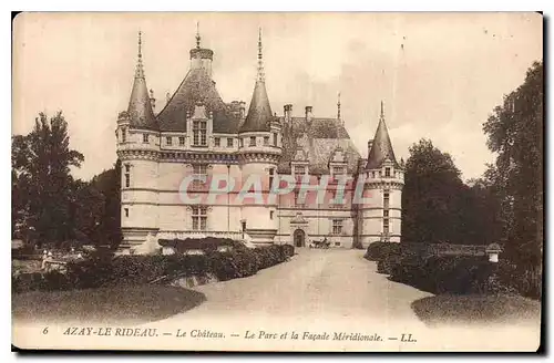 Cartes postales Azay le Rideau Le hateau Le Parc et la Facade Meridionale