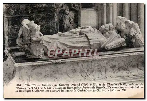 Ansichtskarte AK Tours Tombeau de Charles Orland et de Charles enfants de Charles VIII par Guillaume Regnault et