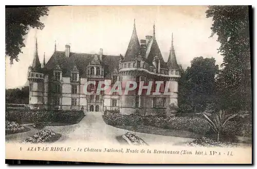 Ansichtskarte AK Azay le Rideau le Chateau National Musee de la Renaissance mon hist