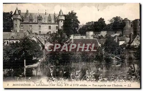 Cartes postales Montresor Le Chateau Cote Sud Vue superbe sur L'Indrois