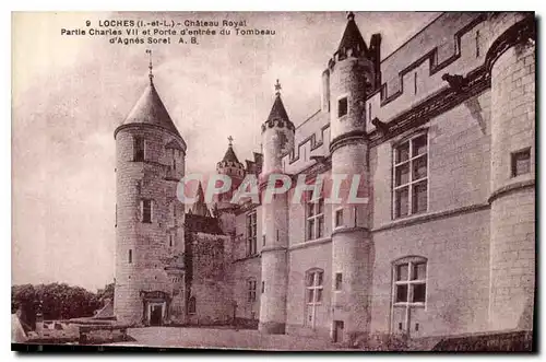 Cartes postales Loches I et L Chateau Royal Partie Charles VII et Porte d'entree du Tombeau d'Agnes Sorel