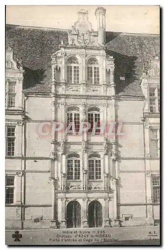 Ansichtskarte AK Indre et Loire Chateau s'Azay le Rideau Porte d'entree et Cage de l'Escallier