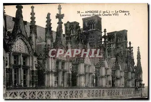 Cartes postales Amboise I et L Le Chateau Lucarnes Facade Charles VIII