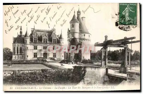 Ansichtskarte AK Chenonceaux le Chateau La Tour des Narques et le Pont Levis