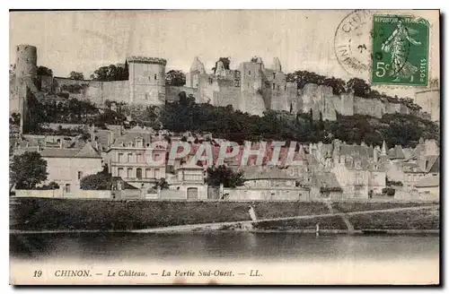 Cartes postales Chinon Le Chateau La Partie Sud Ouest