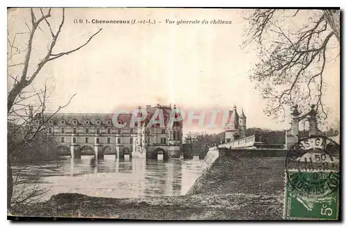 Cartes postales Chenonceaux I et L Vue generale du Chateau