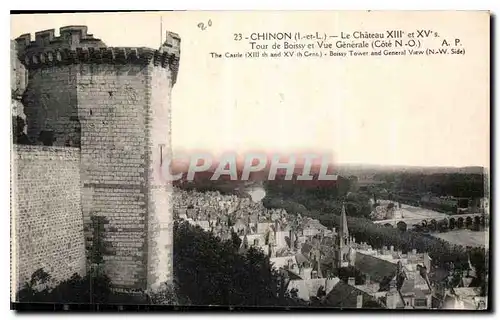 Ansichtskarte AK Chinon I et L Le Chateau Tour de Boissy et Vue generale Cote N O