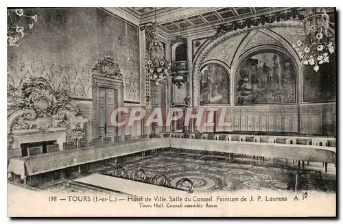 Ansichtskarte AK Tours I et L Hotel de Ville Salle du Conseil Oeinture de J P Laurens