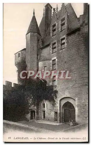 Cartes postales Langeais Le Chateau Detail de la Facade interieure