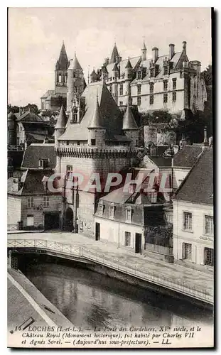 Ansichtskarte AK Loches I et L La Porte des Cordeliers et le Chateau Royal Monument historique fut habite par Cha