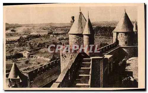 Ansichtskarte AK Carcassonne Aude La Cite La Tour de Moulin dominant le Theatre