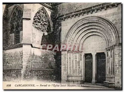 Ansichtskarte AK Carcassonne Portail de l'Eglise Saint Nazaire