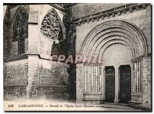 Cartes postales Carcassonne Portail de l'Eglise Saint Nazaire