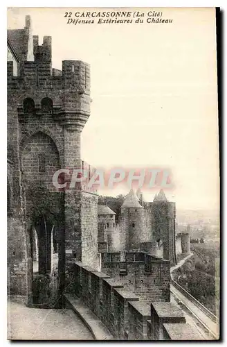 Cartes postales Carcassonne La Cite Defenses Exterieures du Chateau