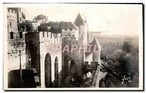 Ansichtskarte AK Carcassonne Aude La Cite Machicoulis de la Porte d'Aude