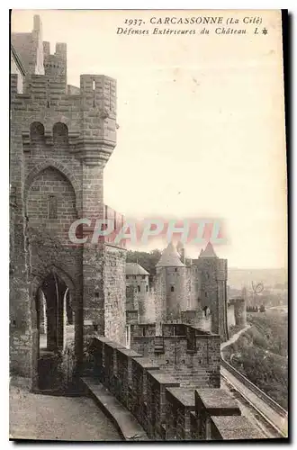 Cartes postales Carcassonne La Cite Defenses Exterieurs du Chateau