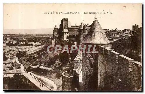Cartes postales La Cite de Carcassonne Les Remparts et la Ville