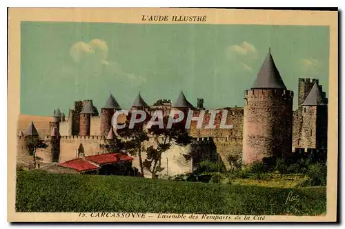 Cartes postales L'Aude Illustre Carcassonne Ensemble des Remparts de la Cite