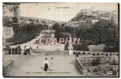 Cartes postales Les Pyrenees Lourdes Vue generale de L'Esplanade