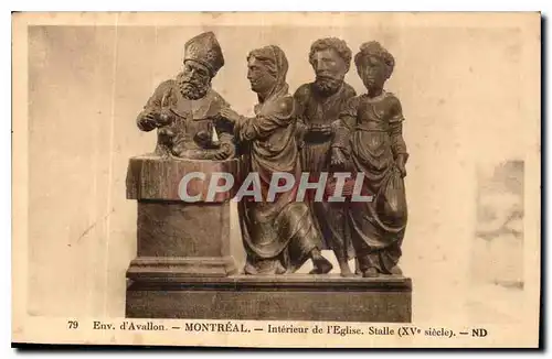 Cartes postales Env d'Avallon Montreal Interieur de l'Eglise Stalle