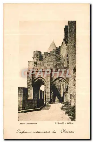 Ansichtskarte AK Cite de Carcassonne Defenses exterieurs du Chateau