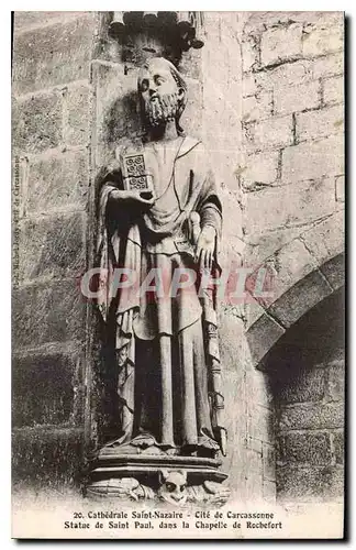 Ansichtskarte AK Cathedrale Saint Nazaire Cite de Carcassonne Statue de Saint Paul dans la Chapelle de Rochefort