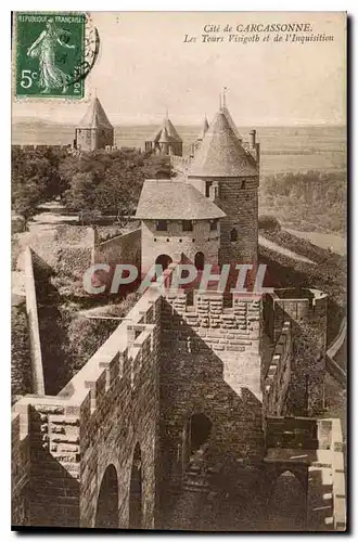 Ansichtskarte AK Cite de Carcassonne Les Tours Visigoth et de l'inquisition