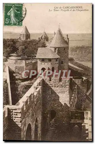 Cartes postales Cite de Carcassonne Les Tours Visigoth et de l'inquisition